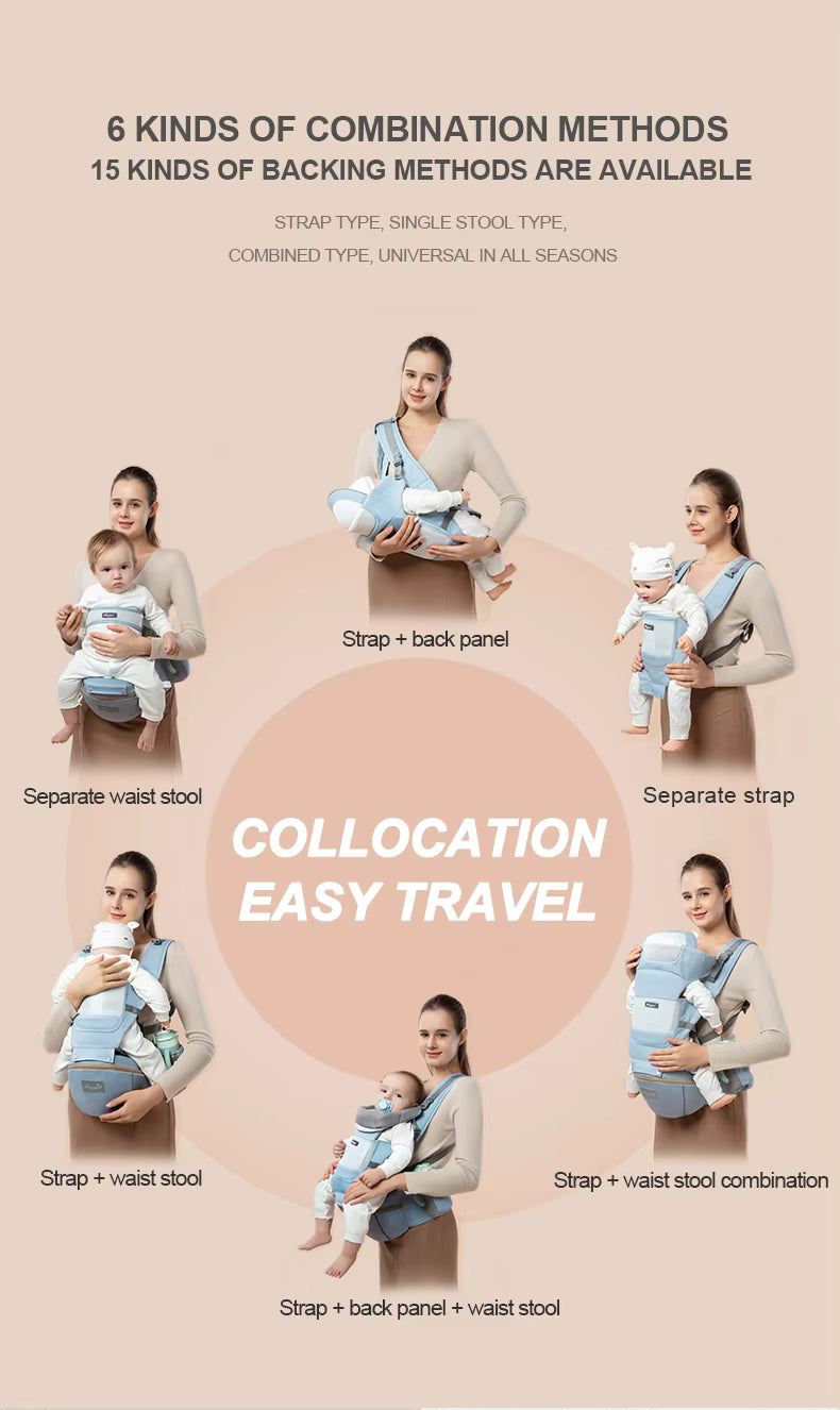 Baby Carriers with Hip Seat Wholesale 6 in 1 Baby Wrap Carrier Backpack for Newborn