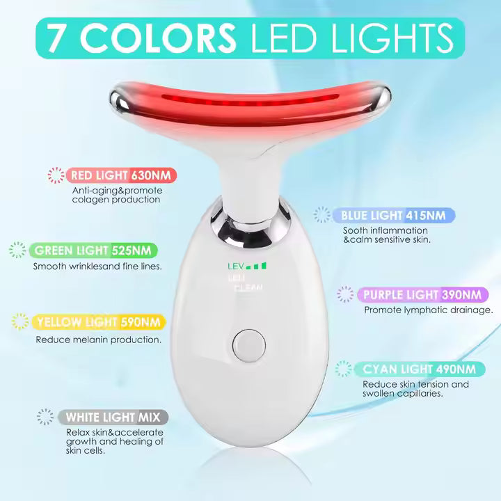 Hot Sale Beauty Electric Neck Face Lifting Deviceneck Tool Light Therapy 3 in 1 Portable Hand Held Facial Massage Machine