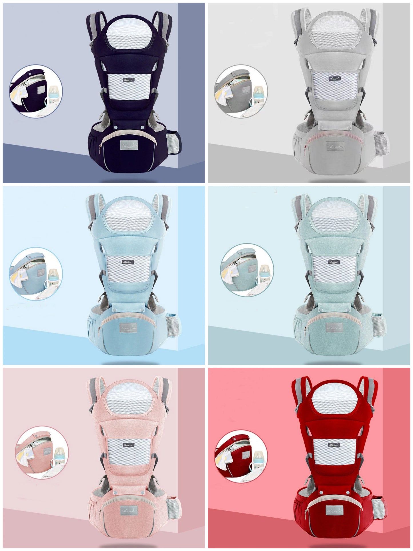 Baby Carriers with Hip Seat Wholesale 6 in 1 Baby Wrap Carrier Backpack for Newborn