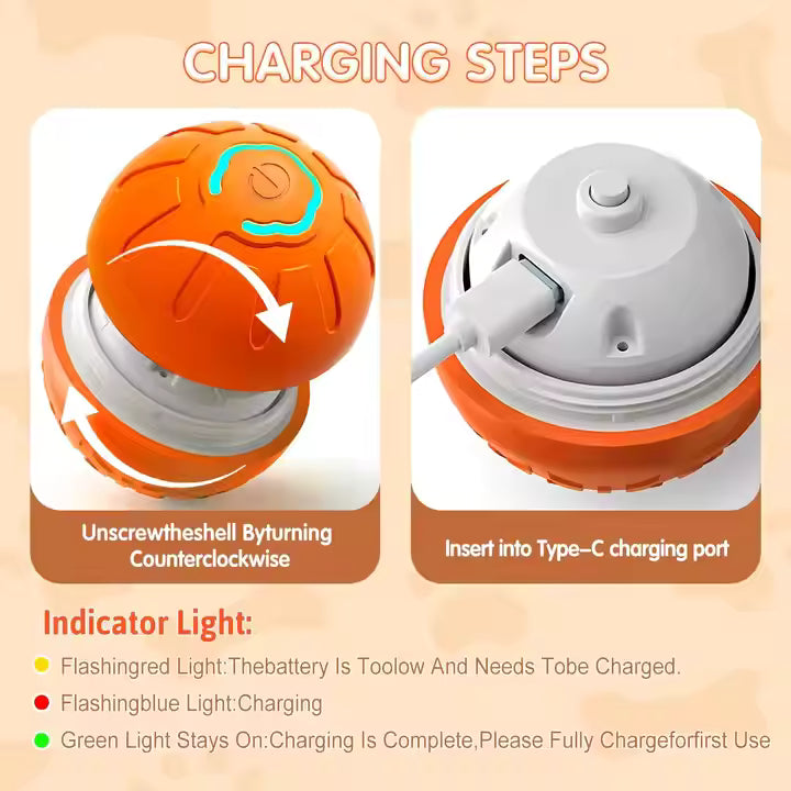 ZMaker 2025 New Automatic Moving Shaking Dog Toy Ball Interactive Rolling Dog Ball Toy Smart Moving Rolling Ball Toy