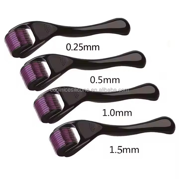 Matte Black Derma Roller Dermaroller 05 for Face Body Beard Hair Growth Titanium Dermaroller Beard Roller for Men and Women