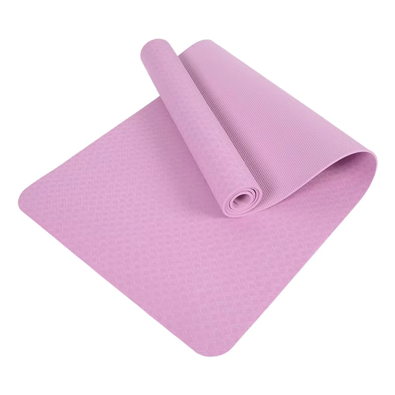 SHENGDE Custom Logo Smart Curve Non Slip Thick Luxury Exercise Fitness TPE Yoga Mat with Carrying Strap