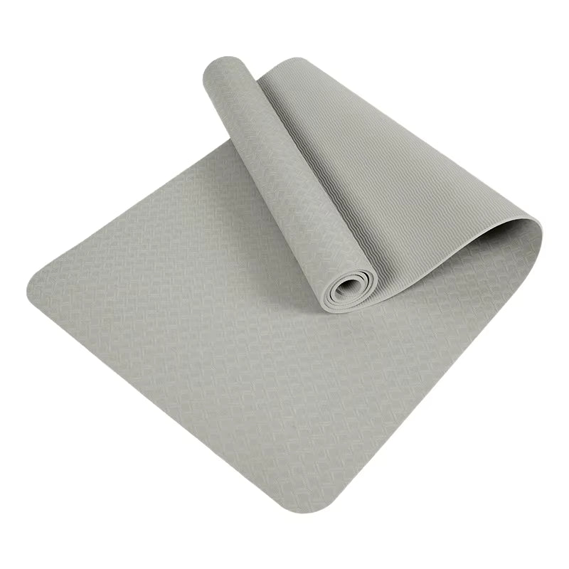 SHENGDE Custom Logo Smart Curve Non Slip Thick Luxury Exercise Fitness TPE Yoga Mat with Carrying Strap
