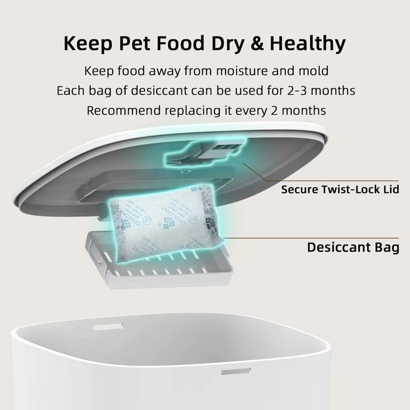 Tuya App Remote Control 6L Cat Dog Automatic Pet Feeder Dry Food Dispenser Wifi Smart Pet Feeder Pet Food Dispenser