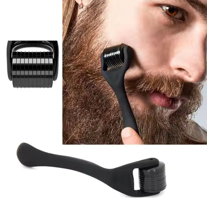 Matte Black Derma Roller Dermaroller 05 for Face Body Beard Hair Growth Titanium Dermaroller Beard Roller for Men and Women
