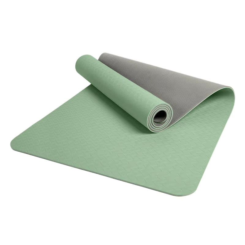 SHENGDE Custom Logo Smart Curve Non Slip Thick Luxury Exercise Fitness TPE Yoga Mat with Carrying Strap