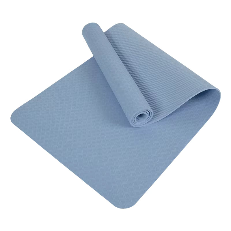 SHENGDE Custom Logo Smart Curve Non Slip Thick Luxury Exercise Fitness TPE Yoga Mat with Carrying Strap