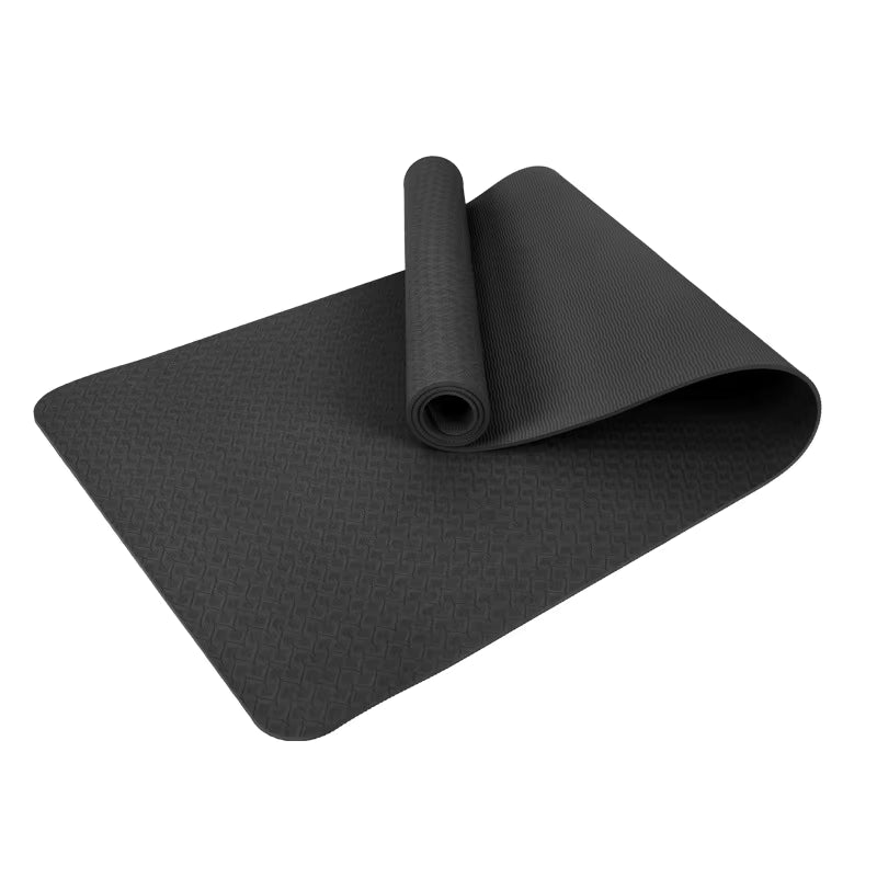 SHENGDE Custom Logo Smart Curve Non Slip Thick Luxury Exercise Fitness TPE Yoga Mat with Carrying Strap