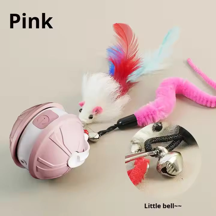 Automatic Electric Laser Cat Toy Eco-Friendly Real Fur Teaser Artifact Cross-Border Interactive Plastic Ball for Cats