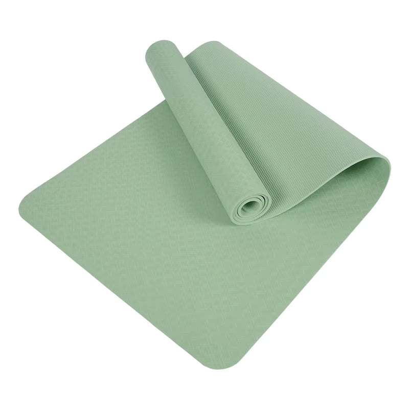 SHENGDE Custom Logo Smart Curve Non Slip Thick Luxury Exercise Fitness TPE Yoga Mat with Carrying Strap