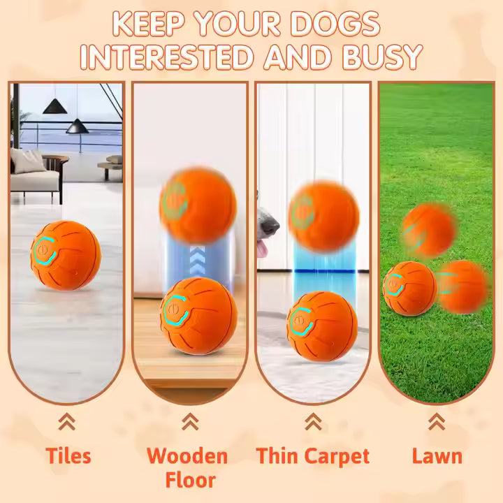 ZMaker 2025 New Automatic Moving Shaking Dog Toy Ball Interactive Rolling Dog Ball Toy Smart Moving Rolling Ball Toy